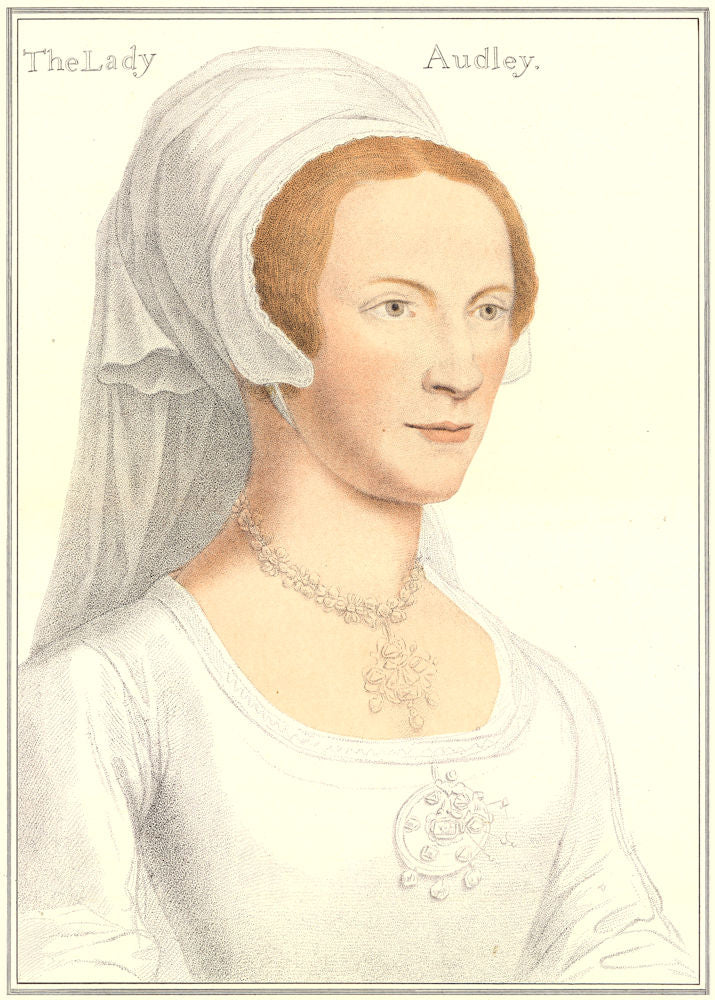 Elizabeth, Lady Audley by Bartolozzi after Hans Holbein. Henry VIII's court 1884